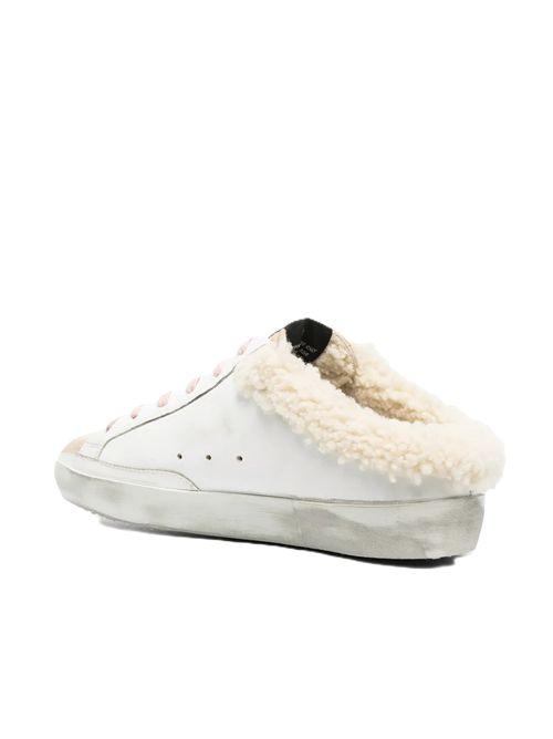 super- star sabot suede toe shearling lining glitter star cappuccino Golden Goose | GWF00110.F000798.80194CAPPUCCINO/WHITE/SILVER